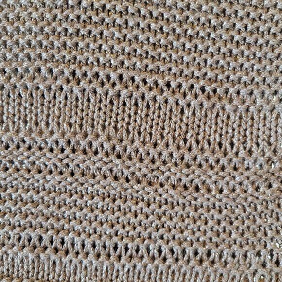 Women's Ann Taylor Tan Gold Open Front Cardigan M Fall Winter Sweater - Picture 3 of 5